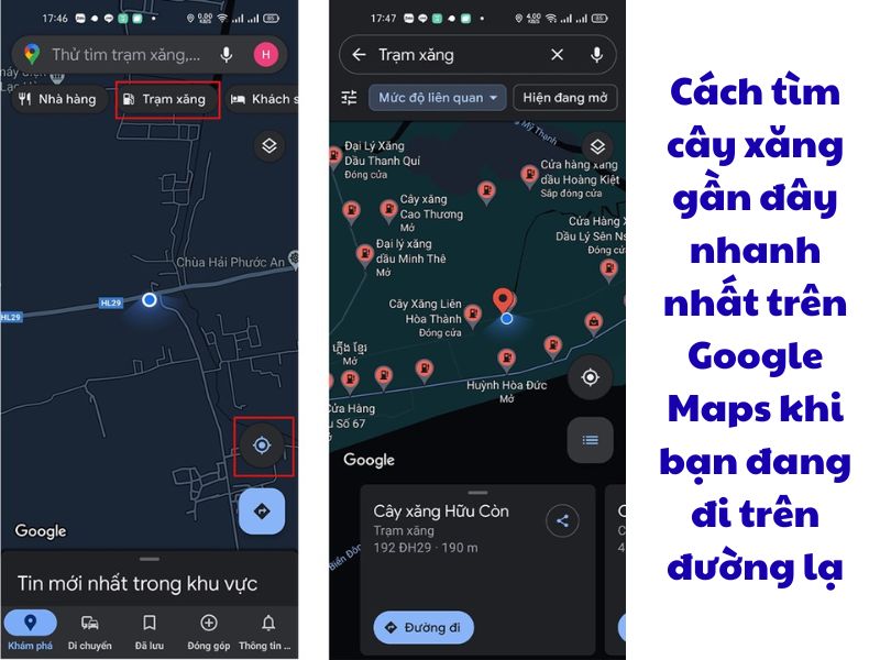Cách tìm cây xăng gần đây nhanh nhất trên Google Maps khi bạn đang đi trên đường lạ