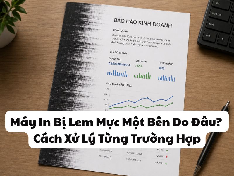 Máy In Bị Lem Mực Một Bên Do Đâu? Cách Xử Lý Từng Trường Hợp