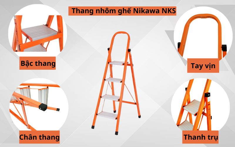 Điểm đặc trưng của thang nhôm ghế Nikawa NKS