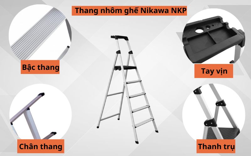 Điểm đặc trưng của thang nhôm ghế Nikawa NKP