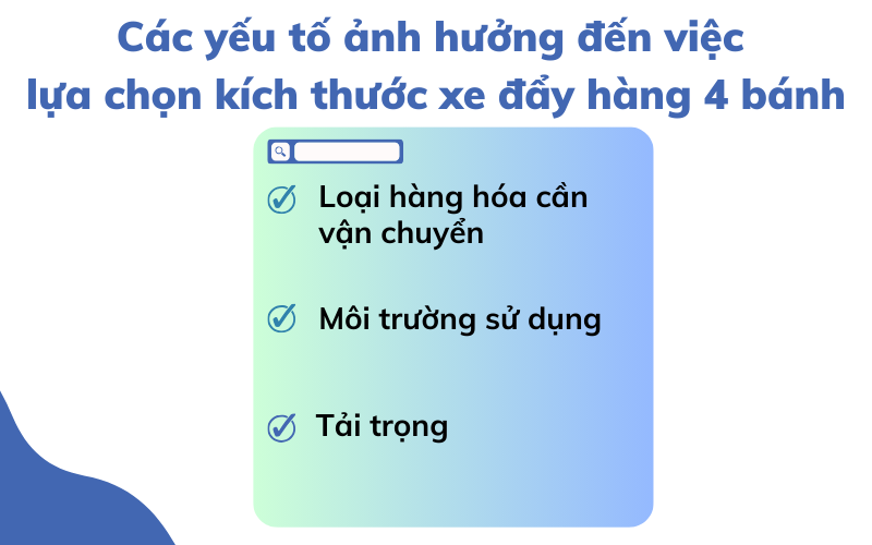 kích thước xe đẩy hàng 4 bánh