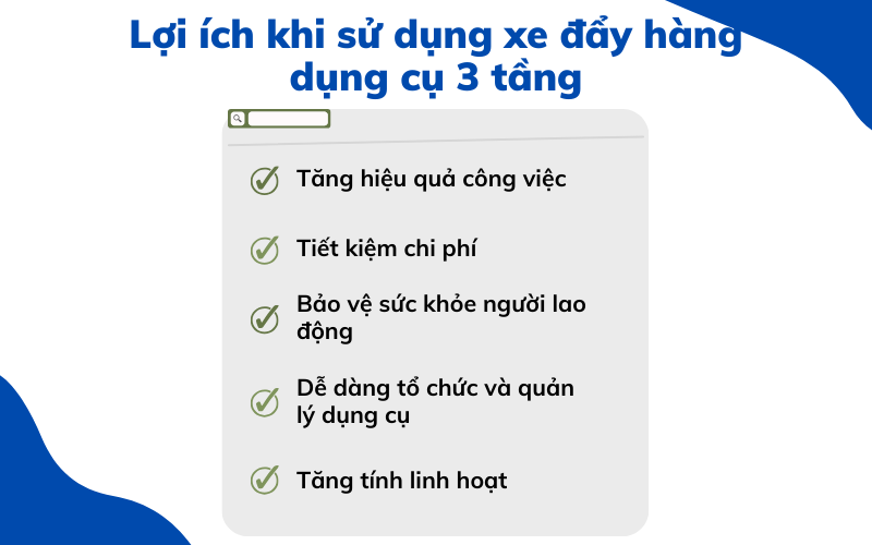 xe đẩy dụng cụ 3 tầng