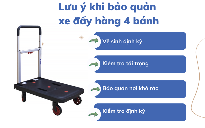 kích thước xe đẩy hàng 4 bánh