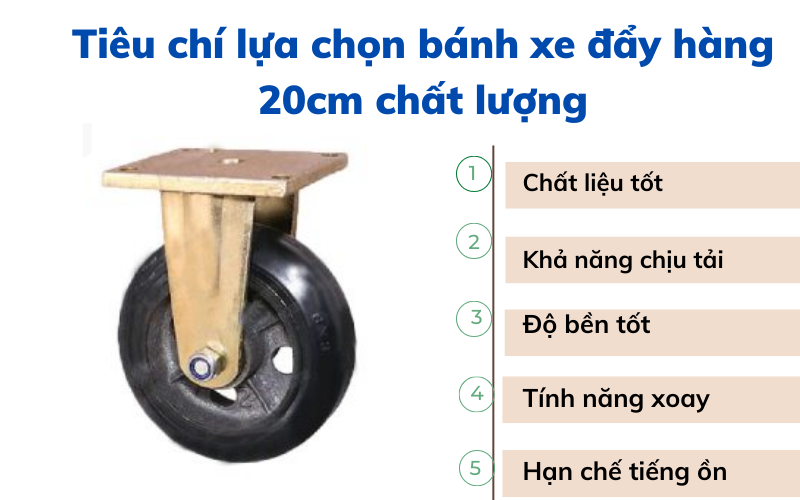 bánh xe đẩy hàng 20cm