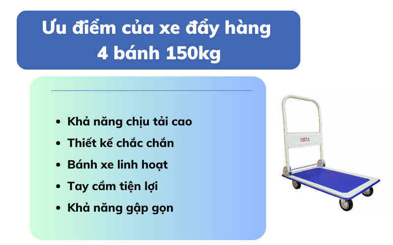 xe đẩy hàng 4 bánh 150kg